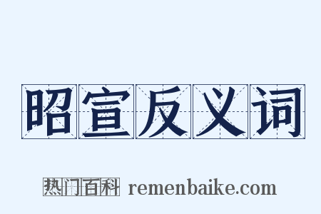 昭宣反义词是什么意思的图片